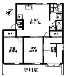 ビバコート暁B 3LDKの間取図画像