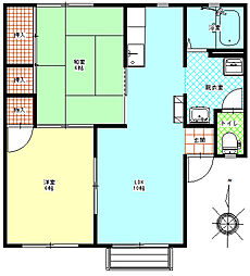アパートコマシェスタ 2LDKの間取図画像