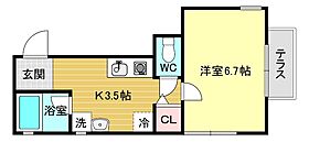 ガーデンヒルズII  ｜ 兵庫県西宮市上ケ原十番町（賃貸アパート1K・1階・24.93㎡） その2