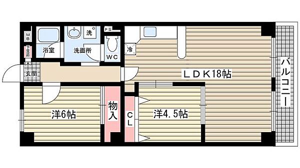 グロリオーサ甲東 ｜兵庫県西宮市下大市東町(賃貸マンション3LDK・1階・63.20㎡)の写真 その2