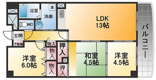 プレミール西宮 ｜兵庫県西宮市門戸荘(賃貸マンション3LDK・1階・65.31㎡)の写真 その2