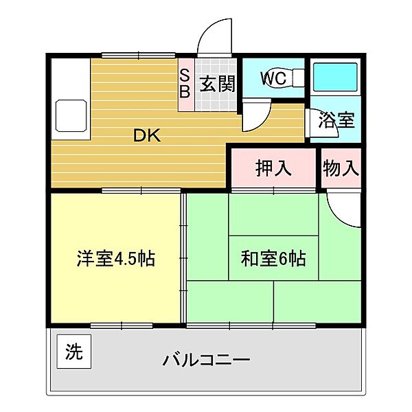 アムール甲子園口 ｜兵庫県西宮市二見町(賃貸マンション2DK・5階・40.00㎡)の写真 その2