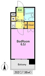 フォーレスト・モリ 1Kの間取図画像