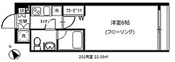 京王井の頭線 永福町駅 徒歩5分の賃貸マンション 2階1Kの間取り