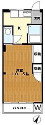 豊栄マンション 1Kの間取図画像