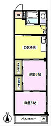 メゾンハイツ市川 2DKの間取図画像