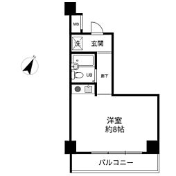 EASTGATE神戸 ワンルームの間取図画像