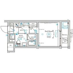 MIND武蔵中原 307 3階1Kの間取り