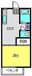 ガーデンハイツ 1DKの間取図画像