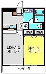 パークヒル 1LDKの間取図画像