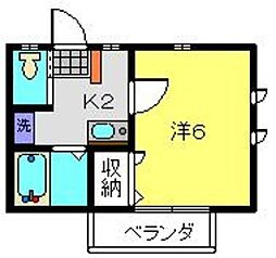 メルベージュ日吉 1Kの間取図画像