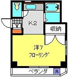 塚原レジデンス 1Kの間取図画像