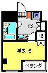 ジョイフル元住吉 ワンルームの間取図画像
