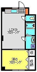 ベルローズ 1LDKの間取図画像