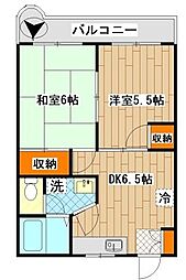 スペリアル吉田 2DKの間取図画像