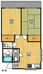メゾン深野 2DKの間取図画像