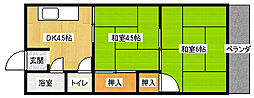 サンハイツ谷川 2DKの間取図画像