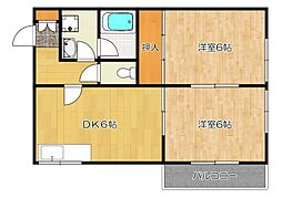 コーポラスサタ 2DKの間取図画像