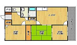 JR片町線(学研都市線) 住道駅 徒歩14分の賃貸マンション 3階3LDKの間取り