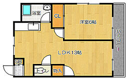 栄和マンション 1LDKの間取図画像