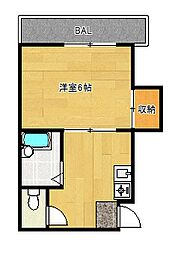 シャトー・ラフィット 1Kの間取図画像