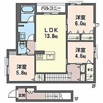 大阪府東大阪市中石切町3丁目（賃貸アパート3LDK・2階・77.44㎡） その2