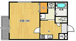 大東市諸福5丁目アパート 1Kの間取図画像