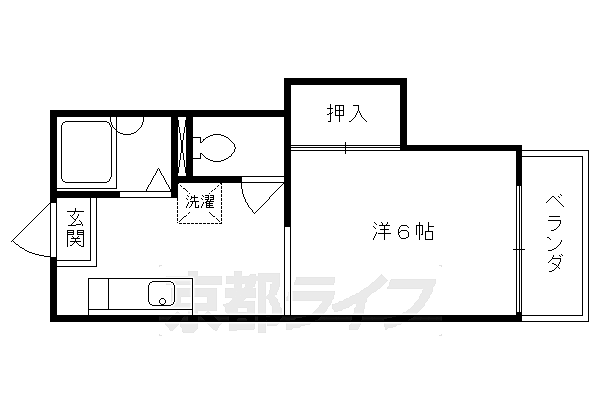 京都府京都市伏見区両替町12丁目(賃貸アパート1K・1階・21.00㎡)の写真 その2