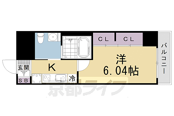 京都府京都市南区東九条下殿田町(賃貸マンション1K・7階・21.50㎡)の写真 その2