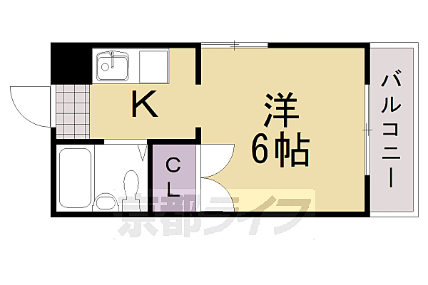 サン嵐山 406｜京都府京都市西京区嵐山中尾下町(賃貸マンション1K・4階・19.50㎡)の写真 その2