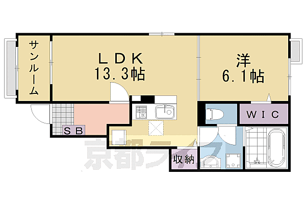 カーサ　コスモ 101｜京都府南丹市園部町横田7号(賃貸アパート1LDK・1階・50.01㎡)の写真 その2