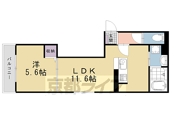 レガートII 105｜京都府向日市上植野町桑原(賃貸アパート1LDK・1階・38.58㎡)の写真 その2