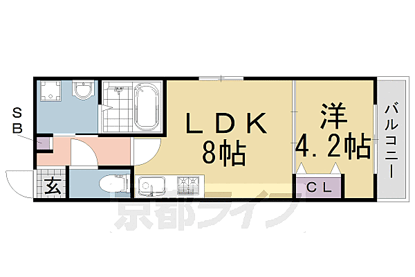 京都府京都市伏見区両替町15丁目(賃貸マンション1LDK・5階・28.96㎡)の写真 その2