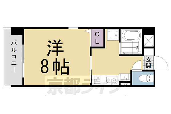 京都府京都市南区吉祥院定成町(賃貸マンション1K・4階・24.84㎡)の写真 その2