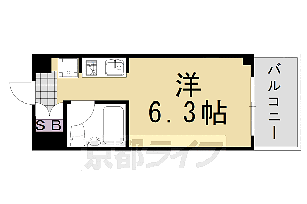 ウエストアベニュー 201｜京都府京都市西京区大枝沓掛町(賃貸マンション1K・2階・17.45㎡)の写真 その2