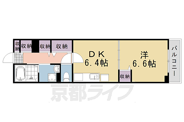 メゾン・ド・ヨシミ 105｜京都府京都市西京区山田猫塚町(賃貸アパート1DK・1階・35.67㎡)の写真 その2