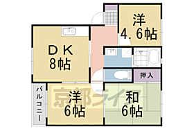 ディアス備長館 102 ｜ 京都府長岡京市東神足2丁目（賃貸アパート3LDK・1階・55.00㎡） その2