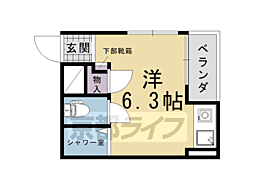 京阪本線 伏見桃山駅 徒歩7分の賃貸マンション 3階ワンルームの間取り