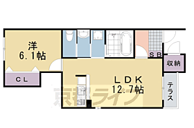 アルカンシェル 103 ｜ 京都府南丹市園部町横田7号（賃貸アパート1LDK・1階・46.03㎡） その2