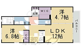 シャーメゾンＲＩＯＭＡ 105 ｜ 京都府京都市伏見区羽束師菱川町（賃貸アパート2LDK・1階・53.25㎡） その2