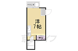 プラティーク東向日 3階ワンルームの間取り