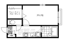 ハイツエクセレンスI 2階1Kの間取り