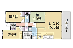JR奈良線 桃山駅 徒歩5分の賃貸マンション 1階3LDKの間取り