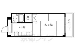 京阪本線 中書島駅 徒歩3分の賃貸マンション 3階1Kの間取り