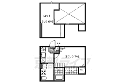 近鉄京都線 伏見駅 徒歩5分の賃貸アパート 2階1Kの間取り