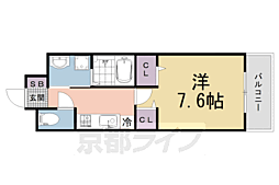 近鉄京都線 向島駅 徒歩8分の賃貸アパート 1階1Kの間取り
