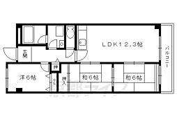 近鉄京都線 向島駅 徒歩10分の賃貸マンション 6階3LDKの間取り