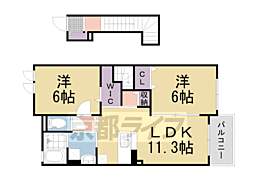 プリムローズ 2階2LDKの間取り