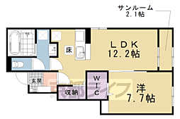 JR山陰本線 園部駅 徒歩24分の賃貸アパート 1階1LDKの間取り