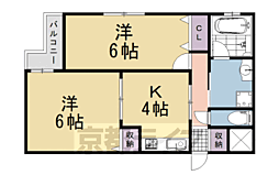 JR東海道・山陽本線 長岡京駅 徒歩29分の賃貸アパート 2階2Kの間取り